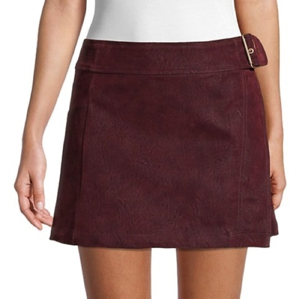 Free People Ari Faux Leather Wrap Skirt